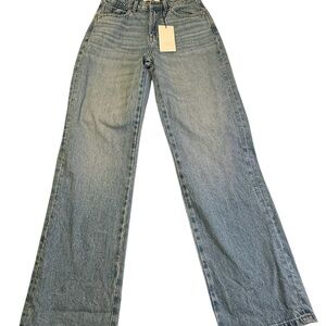 Zara High Rise Wide Leg Jeans Light Wash NWT US 6 38 Long Length